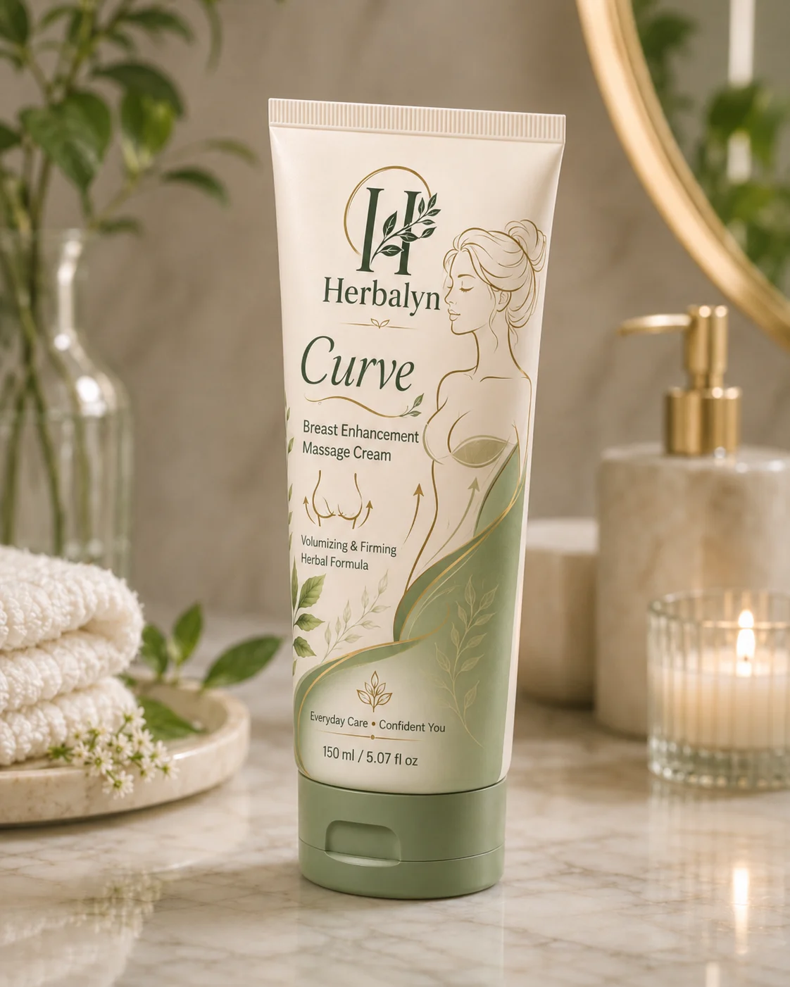 Angled view of Herbalyn Curve tube